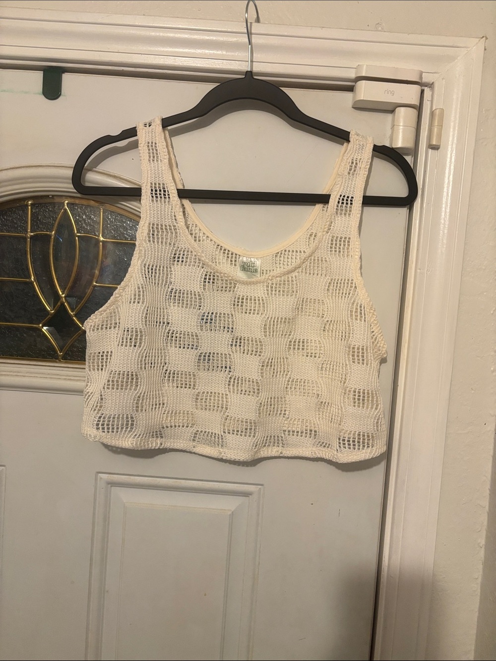 wild fable Open-Knit Crop Tank Top - Cream - P2P:17, L16(fits S-M)NWOT